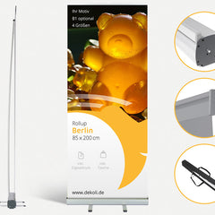 Bild zur Kategorie Roll-Up Banner mit Druck – Für Werbung, Events & Promotion