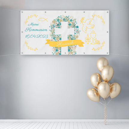 Banner Kommunion <br> personalisieren mit Namen & Text