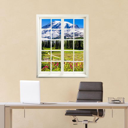 Wandtattoo - Fensterblick<br/>"Berge und Wildblumen"