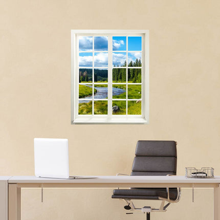 Wandtattoo - Fensterblick "Berge und Fluss"