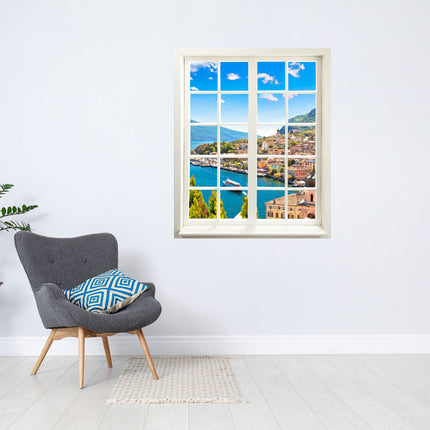 Wandtattoo - Fensterblick Dorf am See