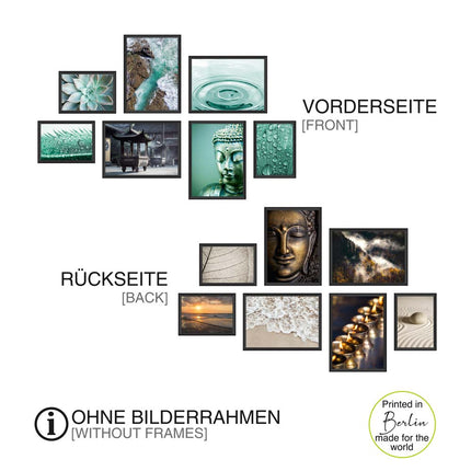 Poster-Set - 7 Poster - beidseitig<br/>"Meditation Yoga"