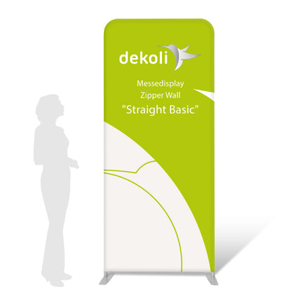 Zipper Wall Straight Basic mit Druck – textile Messewand & Präsentationswand