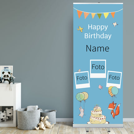 Rollup personalisiert – Blaues Design mit Namen & Foto