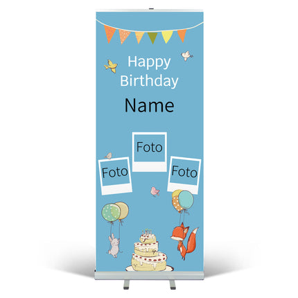 Rollup personalisiert – Blaues Design mit Namen & Foto