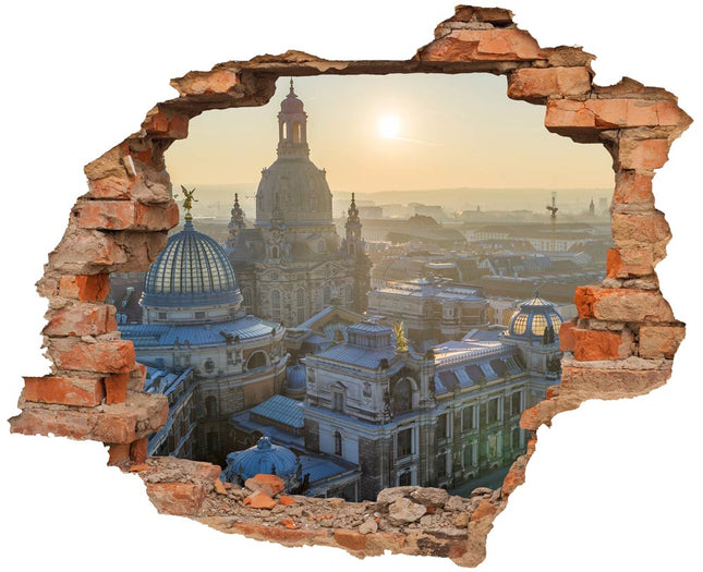 Wandaufkleber Wandtattoo in Form eines Wanddurchbruchs  von Dresden als Hauptbild