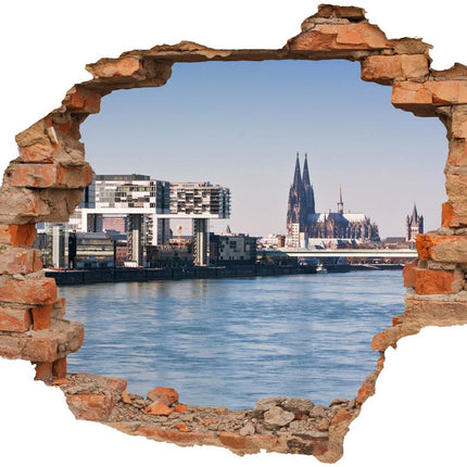 Wandaufkleber Wandtattoo in Form eines Wanddurchbruchs  von Köln als Hauptbild