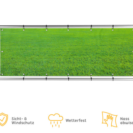 Sichtschutzbanner_Zaun_Balkon_verschiedene_Größen_grüne_Wiese