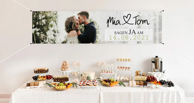banner hochzeit motiv brautpaar dekoli