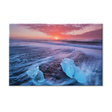 Leinwandbild mit Blick auf Sonnenuntergang auf dem Meer