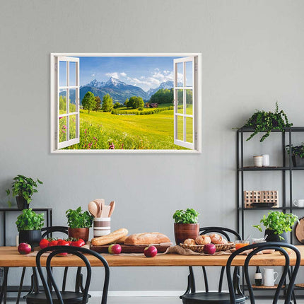 Leinwandbild Fensterblick "Alpen"
