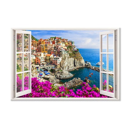 Leinwandbild Fensterblick <br>"Cinque Terre"