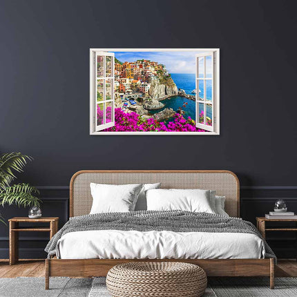 Leinwandbild Fensterblick <br>"Cinque Terre"