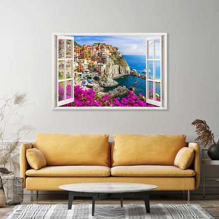 Leinwandbild Fensterblick <br>"Cinque Terre"