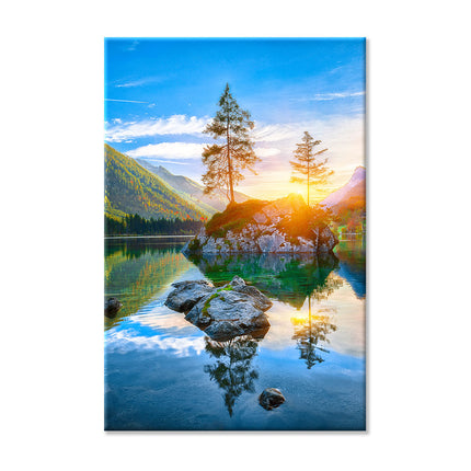 Leinwand bedruckt mit tollem Naturbild von einem Sonnenuntergang am Hintersee