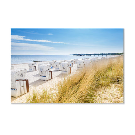 Leinwandbild "Strandkörbe am Meer"