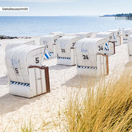 Leinwandbild "Strandkörbe am Meer"