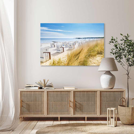 Leinwandbild "Strandkörbe am Meer"
