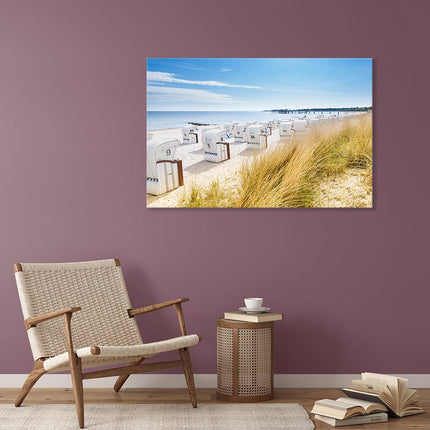 Leinwandbild "Strandkörbe am Meer"
