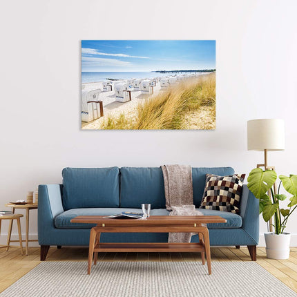 Leinwandbild "Strandkörbe am Meer"