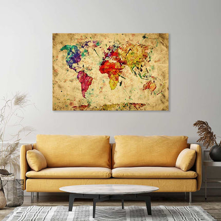 Leinwandbild "Vintage Weltkarte"