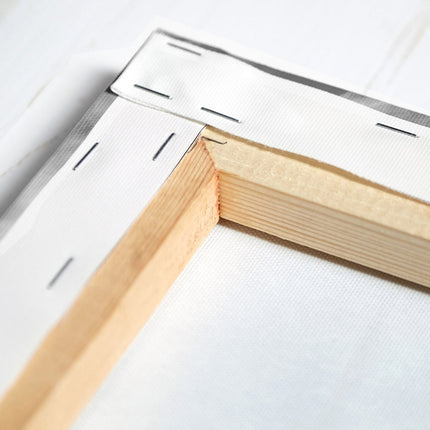 Beispiel Canvas mit Holzrahmen Detail der Rückseite 