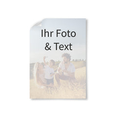 Poster selber gestaltet mit Foto und Text. Einfach Bild hochladen und wir drucken bei dekoli.de