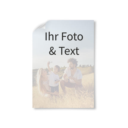 Poster selber gestaltet mit Foto und Text. Einfach Bild hochladen und wir drucken bei dekoli.de