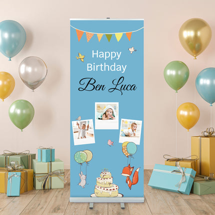 Rollup personalisiert – Blaues Design mit Namen & Foto
