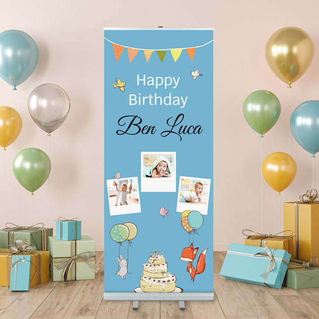 Rollup personalisiert – Blaues Design mit Namen & Foto